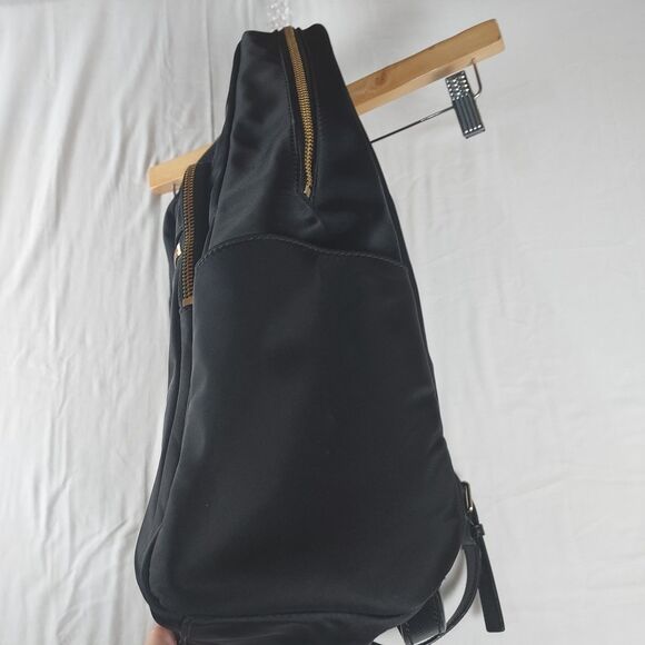 Kate Spade Nylon Backpack Black Gold Hardware Large Laptop School Travel Tote - Picture 6 of 16